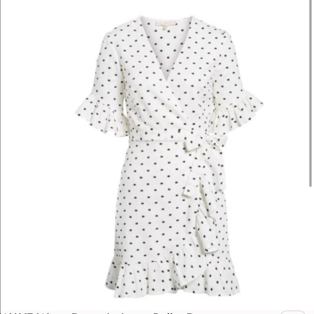 COPY - WAYF Black and white polka dot wrap dress